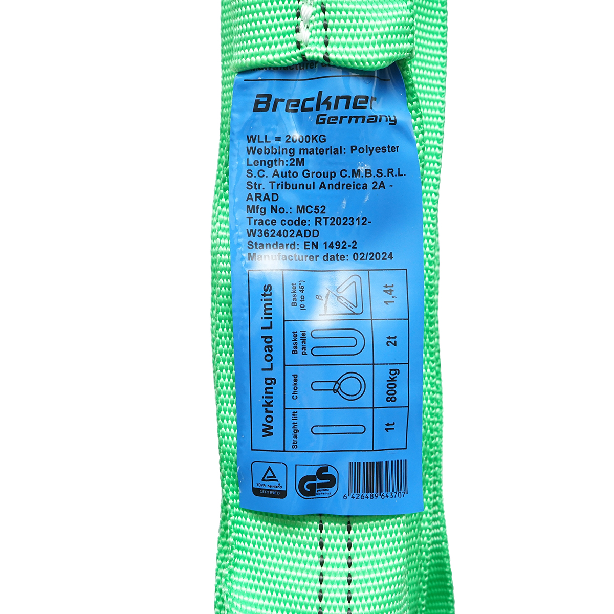 Chinga de ridicare 2mx45mm 2T Breckner Germany - imagine 4