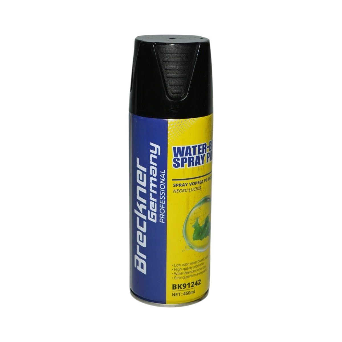 Spray vopsea negru lucios pe baza de apa 450ml Breckner Germany - imagine 3