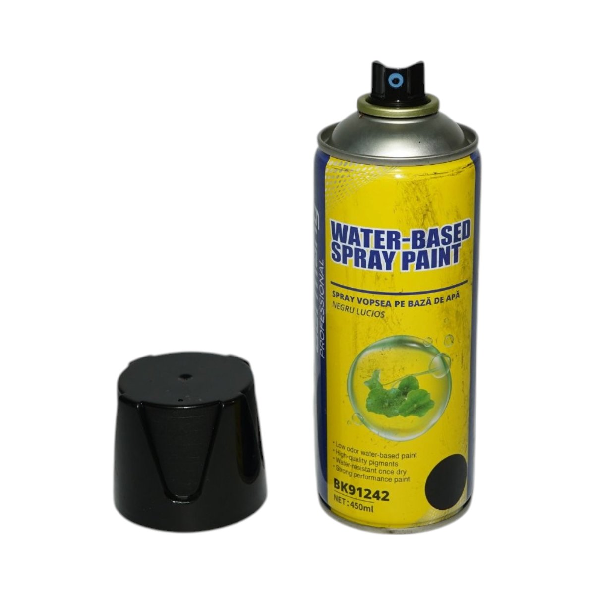 Spray vopsea negru lucios pe baza de apa 450ml Breckner Germany - imagine 2
