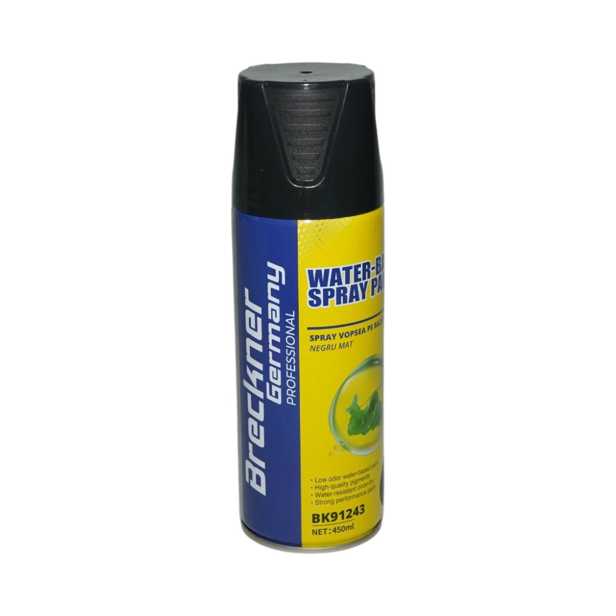 Spray vopsea negru mat pe baza de apa 450ml Breckner Germany - imagine 3