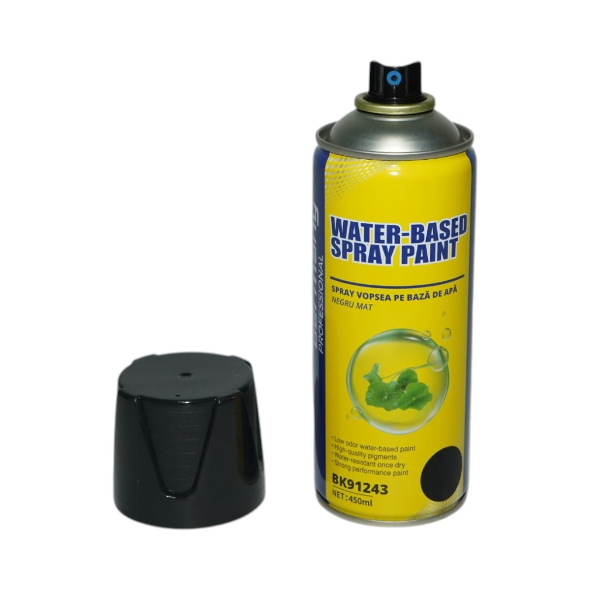 Spray vopsea negru mat pe baza de apa 450ml Breckner Germany - imagine 2