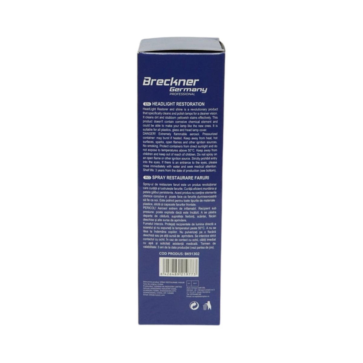 Spray restaurare faruri cu 2 foi abrazive 200ml Breckner Germany - imagine 6