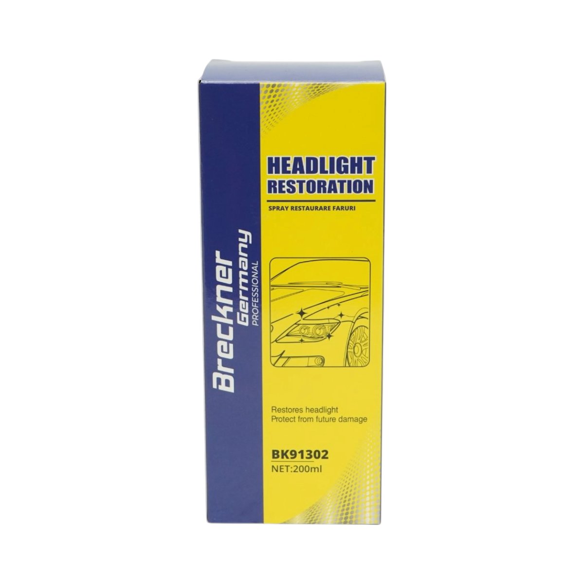 Spray restaurare faruri cu 2 foi abrazive 200ml Breckner Germany - imagine 3
