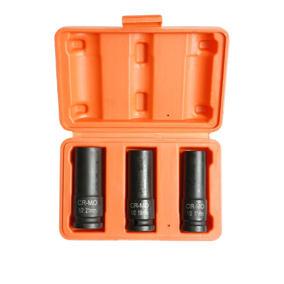 Trusa chei tubulare de impact lungi 17mm, 19mm, 21mm, patrat 1/2 inch Cr-Mo 3 piese Breckner Germany - imagine 2