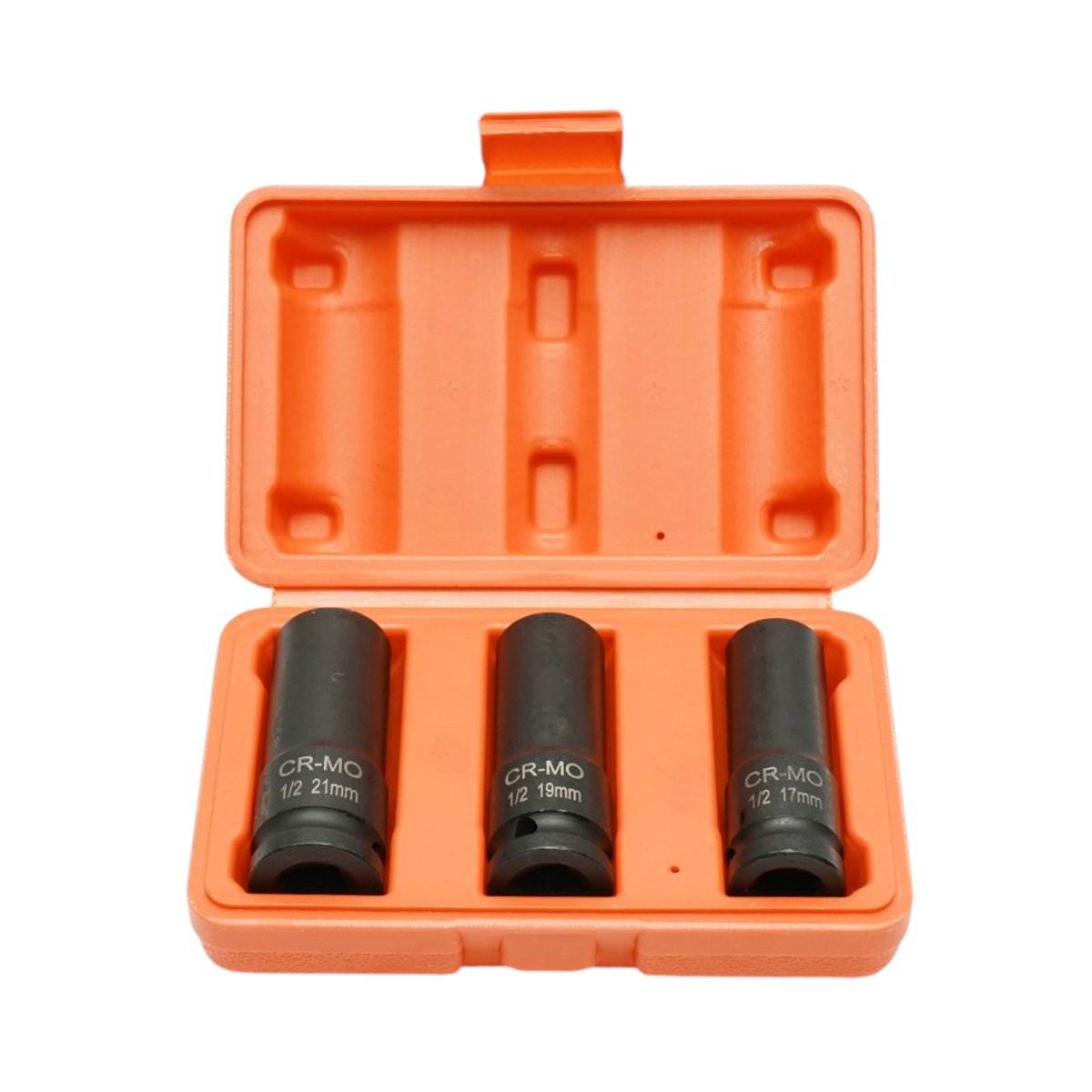 Trusa chei tubulare de impact lungi 17mm, 19mm, 21mm, patrat 1/2 inch Cr-Mo 3 piese Breckner Germany