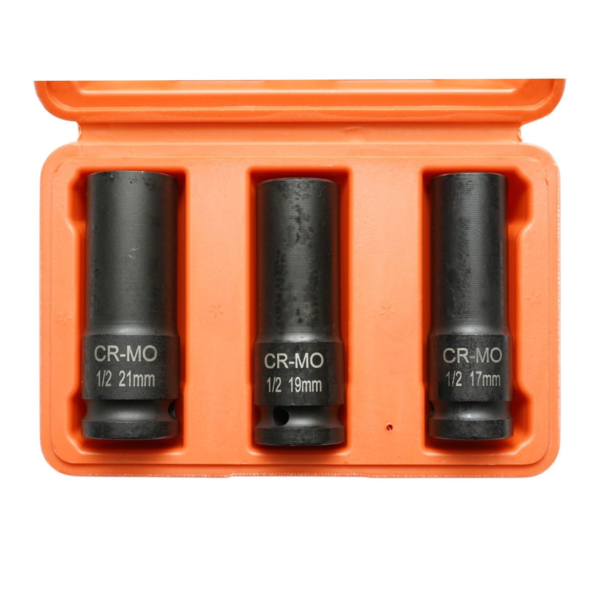 Trusa chei tubulare de impact lungi 17mm, 19mm, 21mm, patrat 1/2 inch Cr-Mo 3 piese Breckner Germany - imagine 3