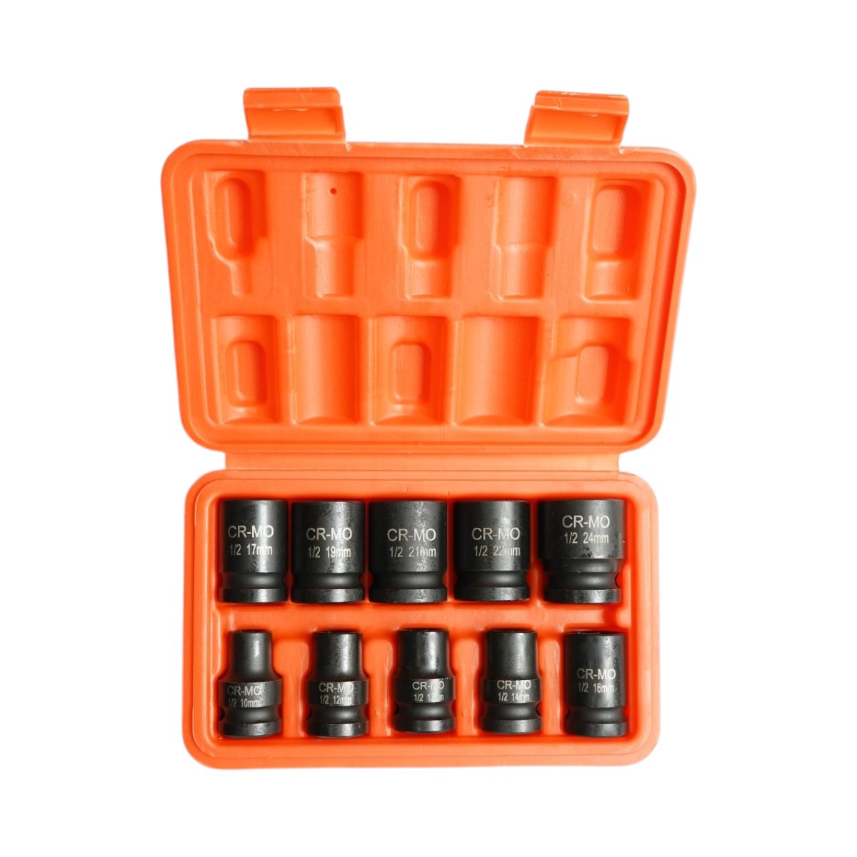 Trusa chei tubulare de impact scurte 10-24mm, patrat 1/2 inch Cr-Mo 10 piese Breckner Germany - imagine 2