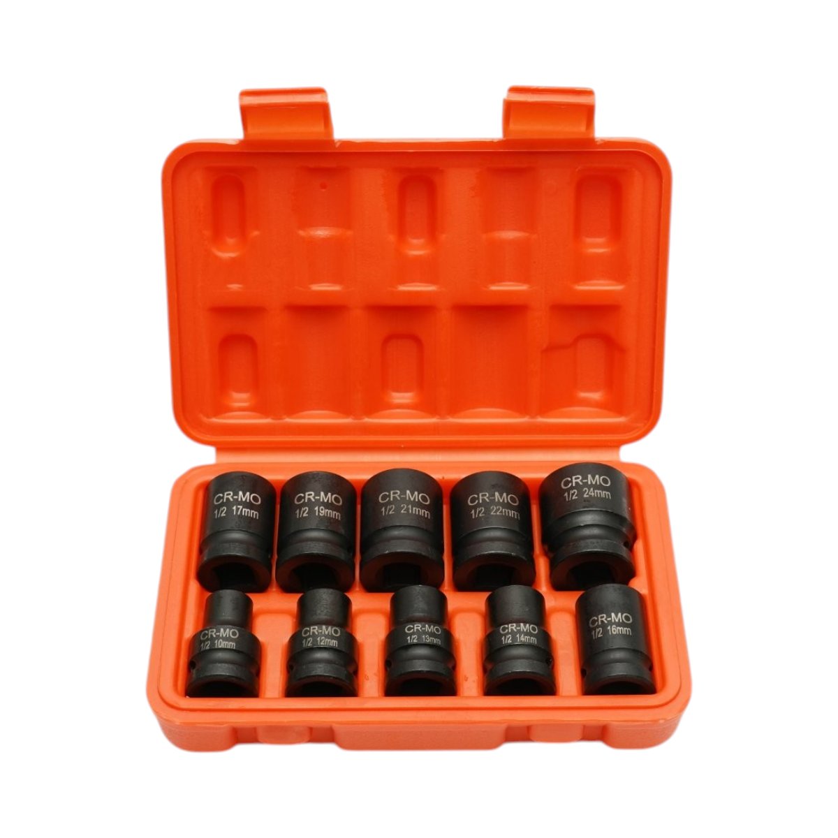 Trusa chei tubulare de impact scurte 10-24mm, patrat 1/2 inch Cr-Mo 10 piese Breckner Germany