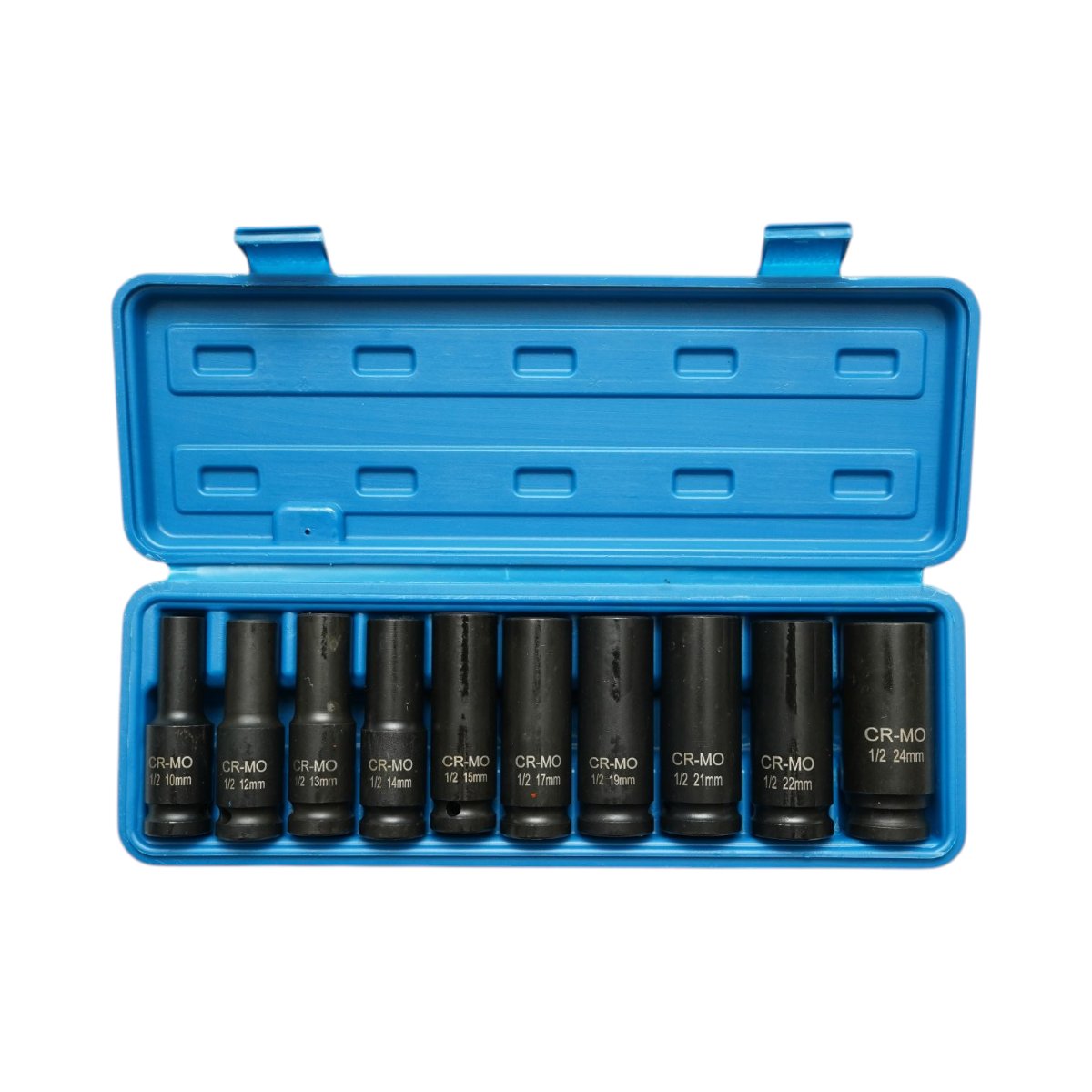 Trusa chei tubulare de impact lungi 10-24mm, patrat 1/2 inch Cr-Mo 10 piese Breckner Germany - imagine 2