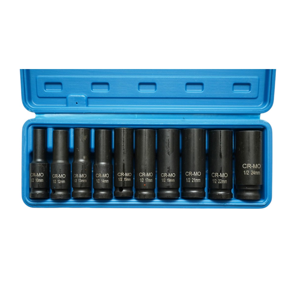 Trusa chei tubulare de impact lungi 10-24mm, patrat 1/2 inch Cr-Mo 10 piese Breckner Germany - imagine 3