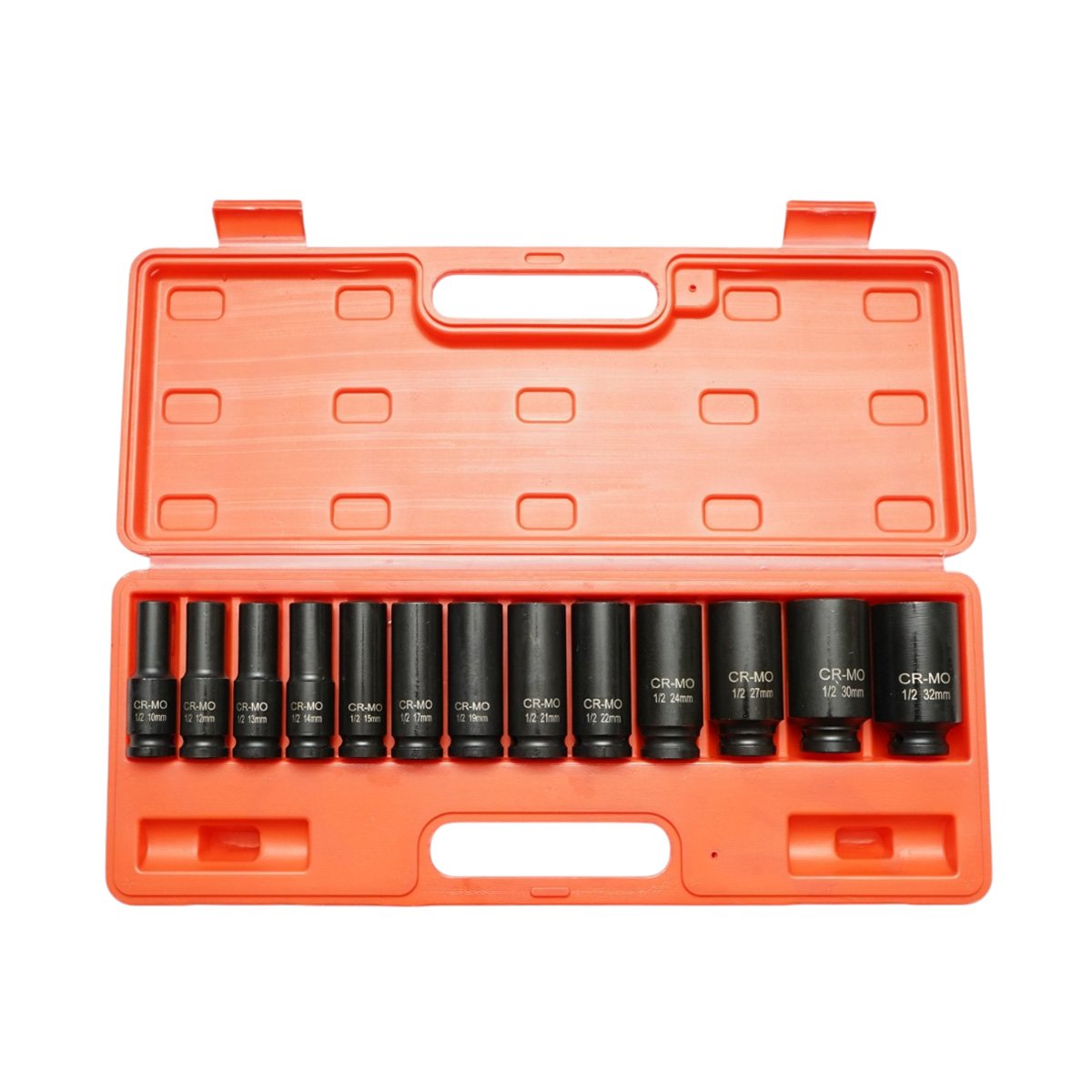 Trusa chei tubulare de impact lungi 10-32mm, patrat 1/2 inch Cr-Mo 13 piese Breckner Germany - imagine 2
