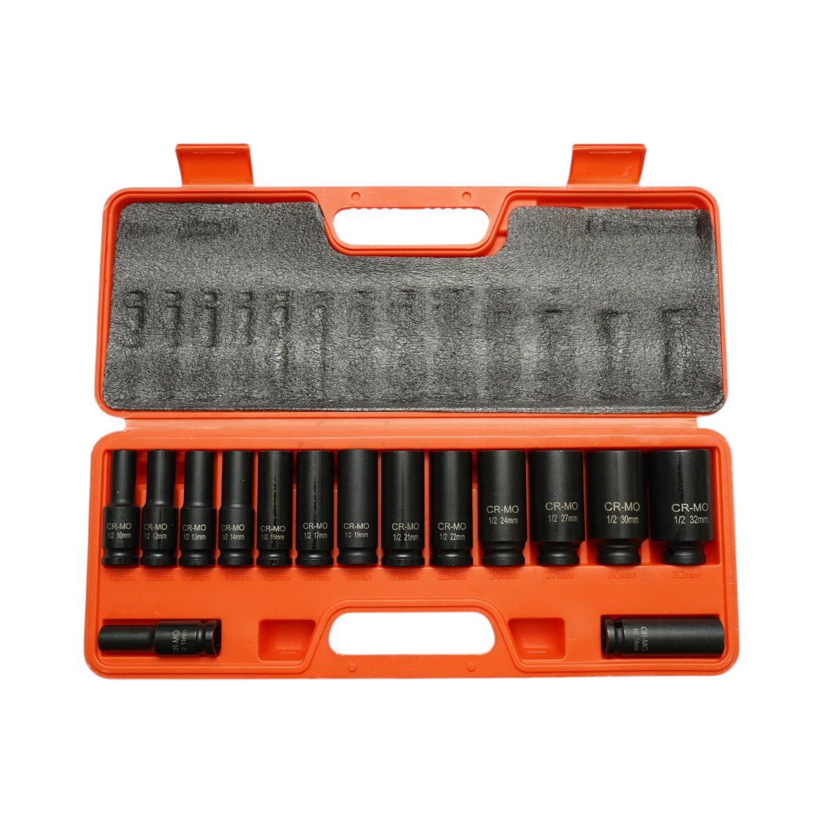 Trusa chei tubulare de impact lungi 10-32mm, patrat 1/2 inch Cr-Mo 15 piese Breckner Germany - imagine 2