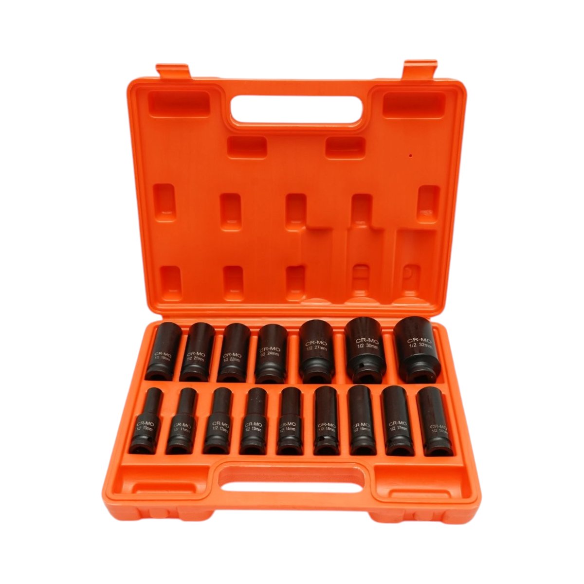 Trusa chei tubulare de impact lungi 10-32mm, patrat 1/2 inch Cr-Mo 16 piese Breckner Germany