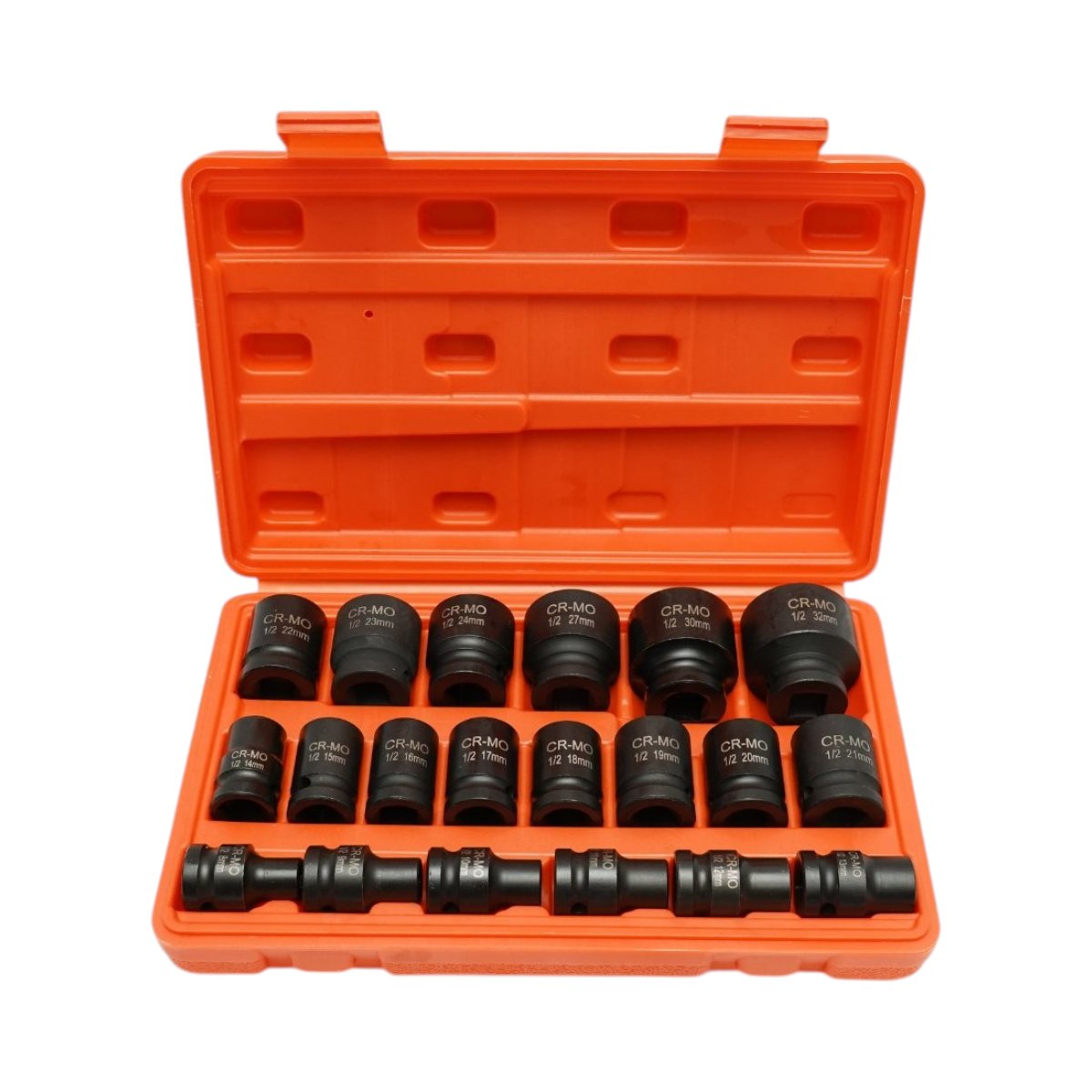 Trusa chei tubulare de impact scurte 8-32mm, patrat 1/2 inch Cr-Mo 20 piese Breckner Germany