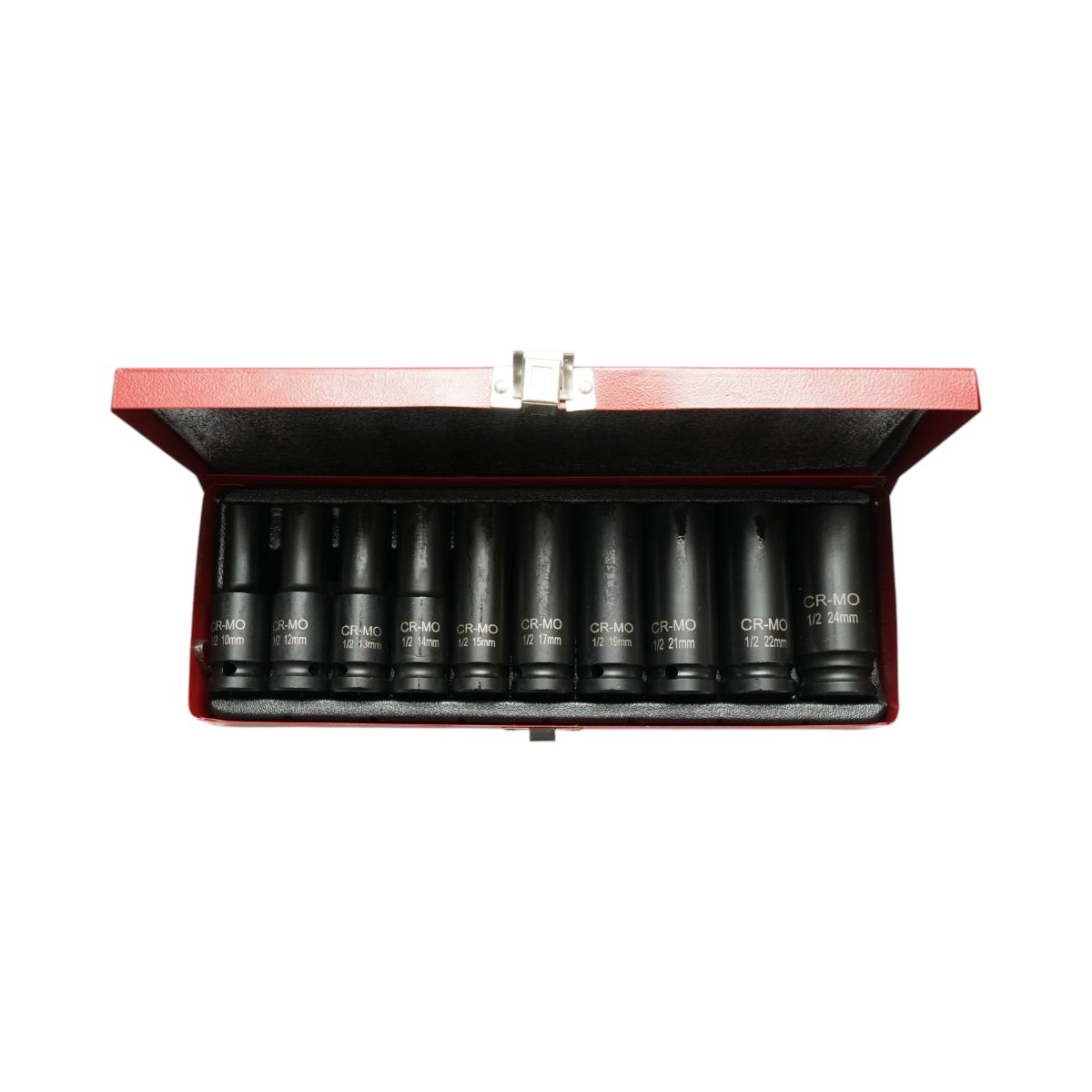 Trusa chei tubulare de impact lungi 10-24mm, patrat 1/2 inch Cr-Mo 10 piese Breckner Germany - imagine 3