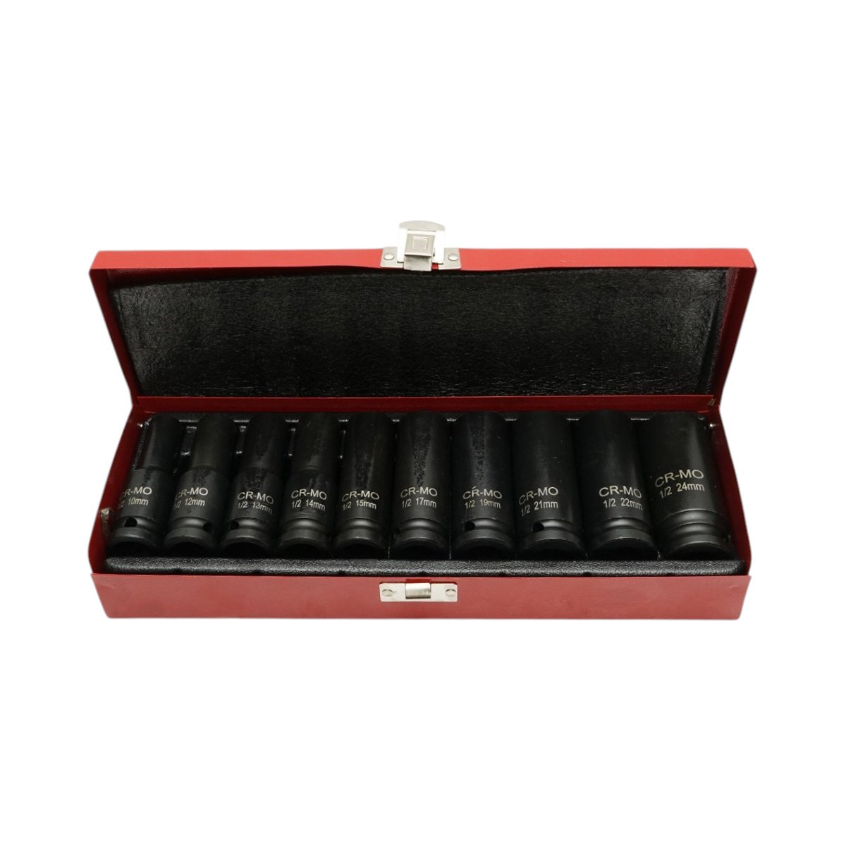 Trusa chei tubulare de impact lungi 10-24mm, patrat 1/2 inch Cr-Mo 10 piese Breckner Germany
