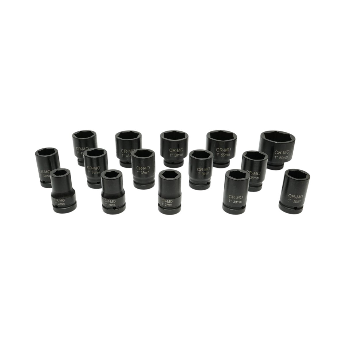 Trusa chei tubulare de impact lungi 22-60mm, patrat 1 inch Cr-Mo 15 piese Breckner Germany - imagine 2