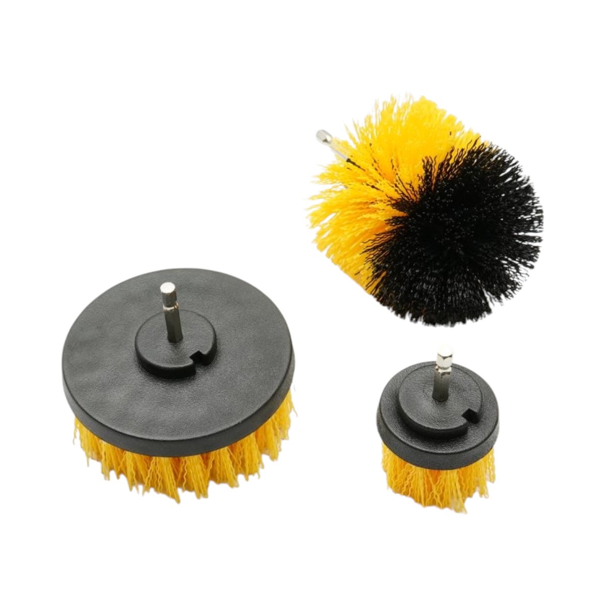 Set 3 perii rotative pentru curatare cu bormasina 50mm, 90mm, 100mm, prindere 1/4 inch Breckner Germany - imagine 5
