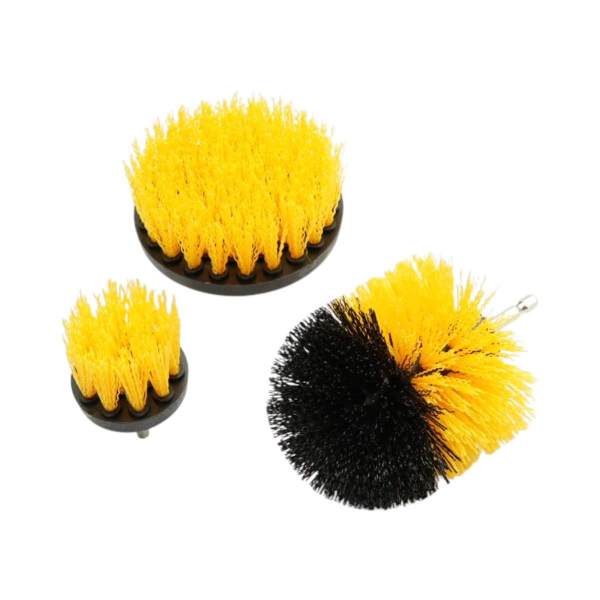 Set 3 perii rotative pentru curatare cu bormasina 50mm, 90mm, 100mm, prindere 1/4 inch Breckner Germany