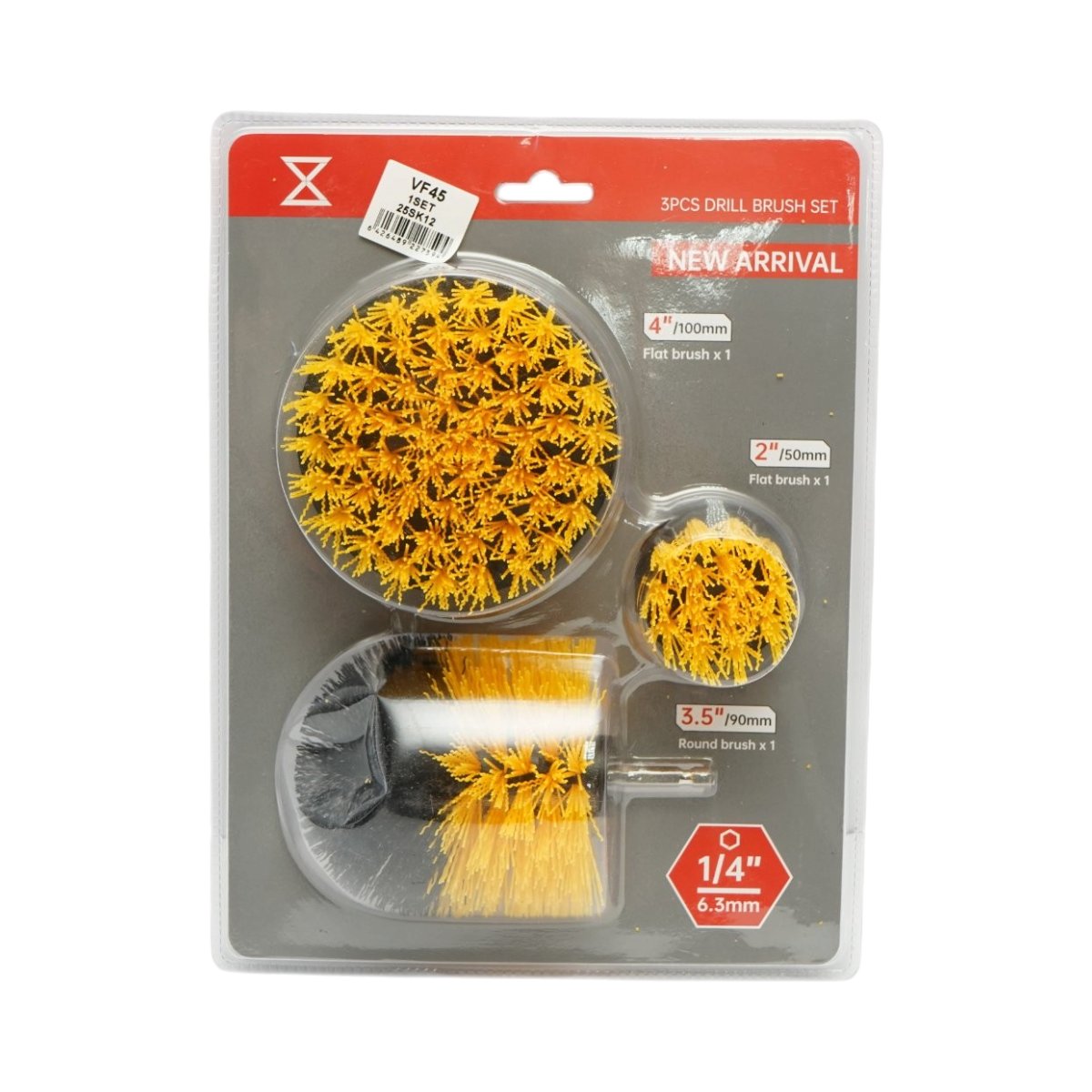 Set 3 perii rotative pentru curatare cu bormasina 50mm, 90mm, 100mm, prindere 1/4 inch Breckner Germany - imagine 4