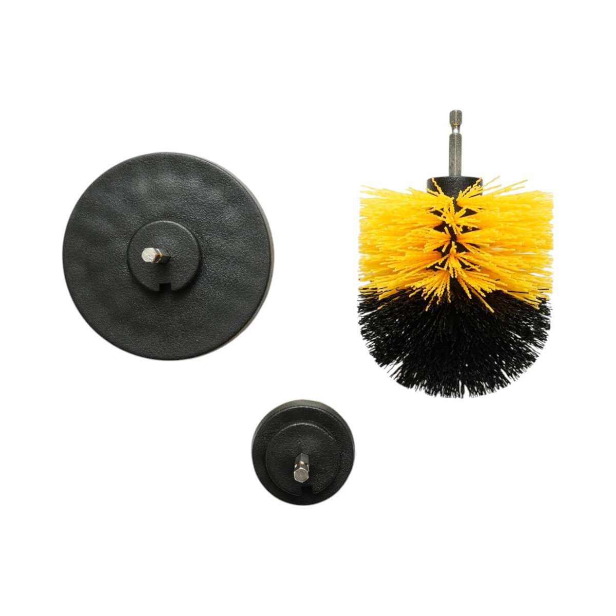 Set 3 perii rotative pentru curatare cu bormasina 50mm, 90mm, 100mm, prindere 1/4 inch Breckner Germany - imagine 3