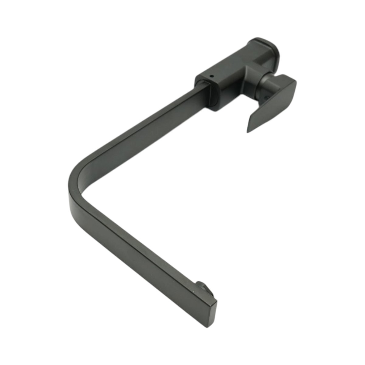 Baterie chiuveta bucatarie negru mat cu pipa inalta patrata, monocomanda, aliaj zinc, furtunuri incluse - imagine 7