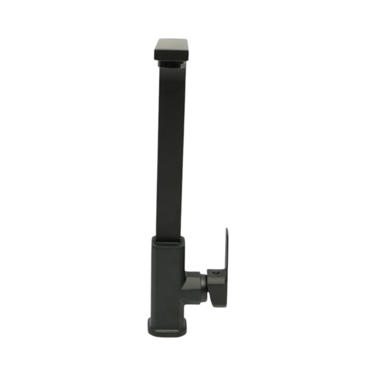 Baterie chiuveta bucatarie negru mat cu pipa inalta patrata, monocomanda, aliaj zinc, furtunuri incluse - imagine 5