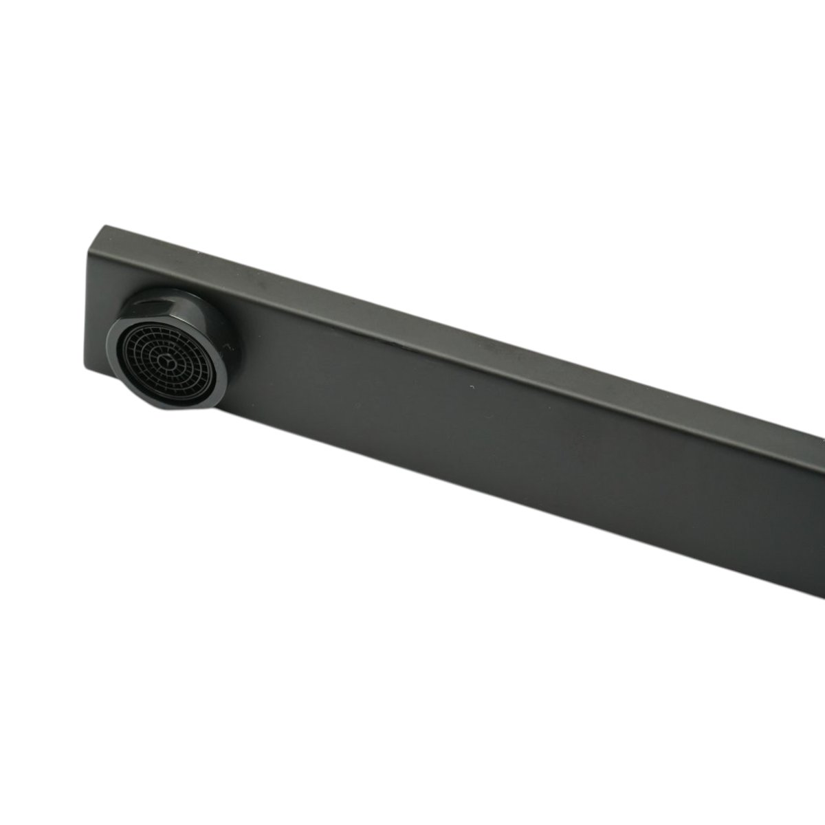 Baterie chiuveta bucatarie negru mat cu pipa inalta patrata, monocomanda, aliaj zinc, furtunuri incluse - imagine 9