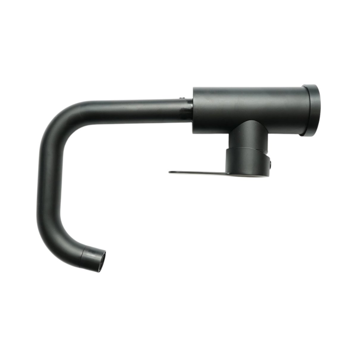 Baterie chiuveta bucatarie negru mat cu pipa rotativa tip U, monocomanda, aliaj zinc, furtunuri incluse - imagine 8