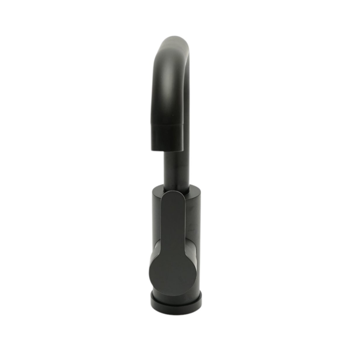 Baterie chiuveta bucatarie negru mat cu pipa rotativa tip U, monocomanda, aliaj zinc, furtunuri incluse - imagine 5