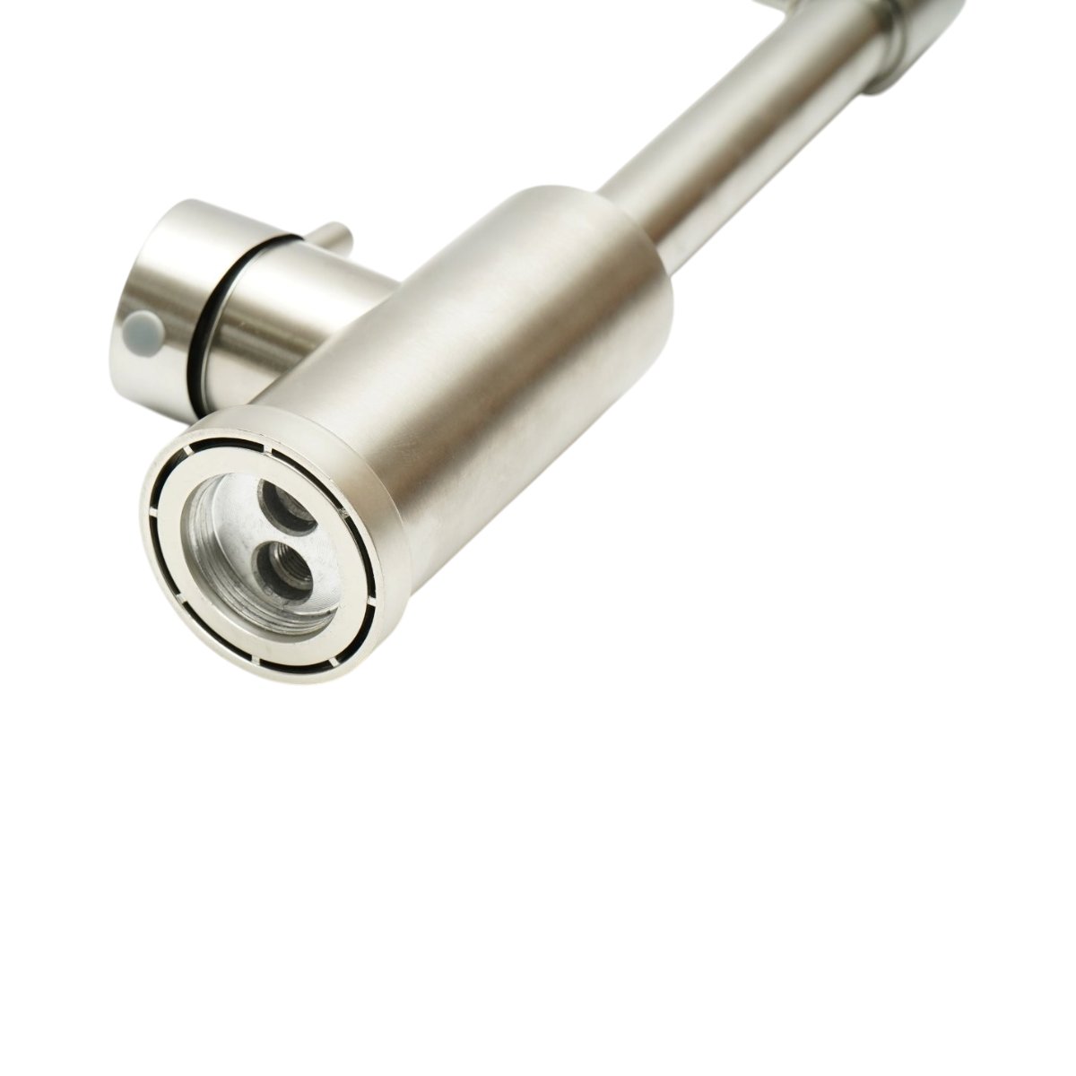 Baterie chiuveta bucatarie cu dus extractibil, arc flexibil, perlator 2 functii, inox satinat, aliaj zinc, furtunuri incluse - imagine 10