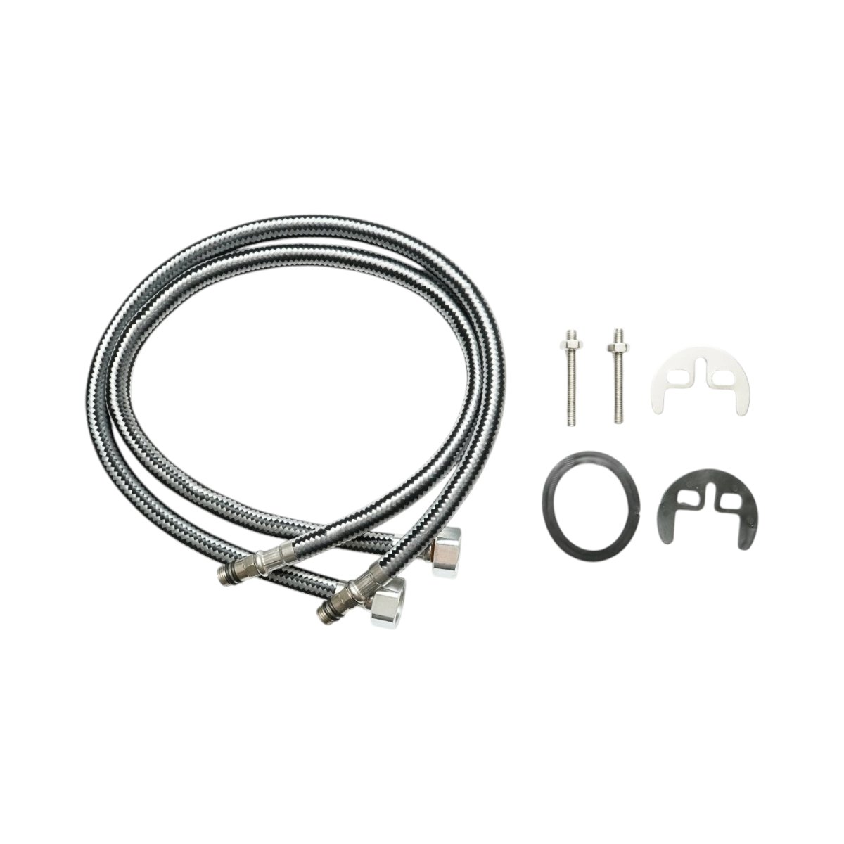 Baterie chiuveta bucatarie cu pipa rotativa, monocomanda, crom lucios, aliaj zinc, furtunuri incluse - imagine 11