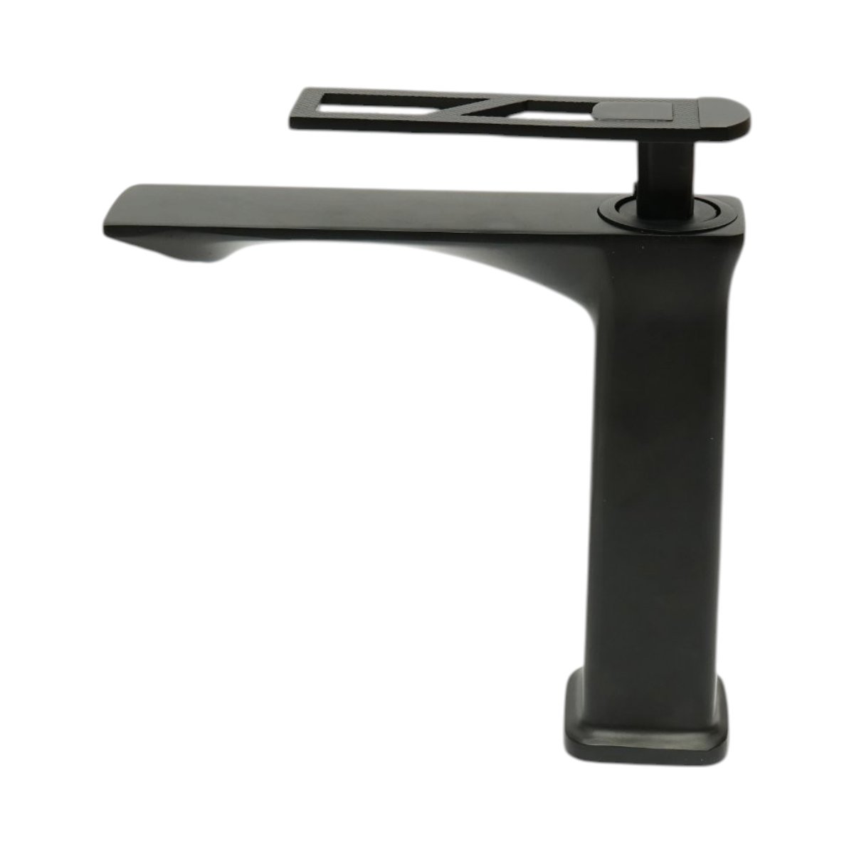 Baterie lavoar baie inalta patrata, monocomanda, negru mat, aliaj zinc, furtunuri incluse - imagine 3