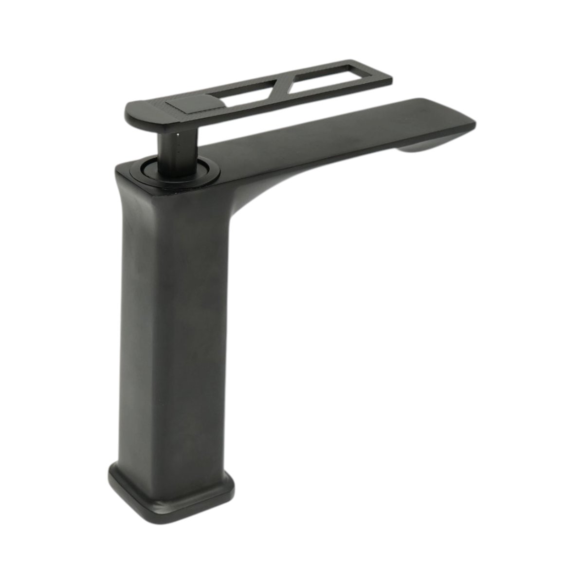 Baterie lavoar baie inalta patrata, monocomanda, negru mat, aliaj zinc, furtunuri incluse - imagine 5
