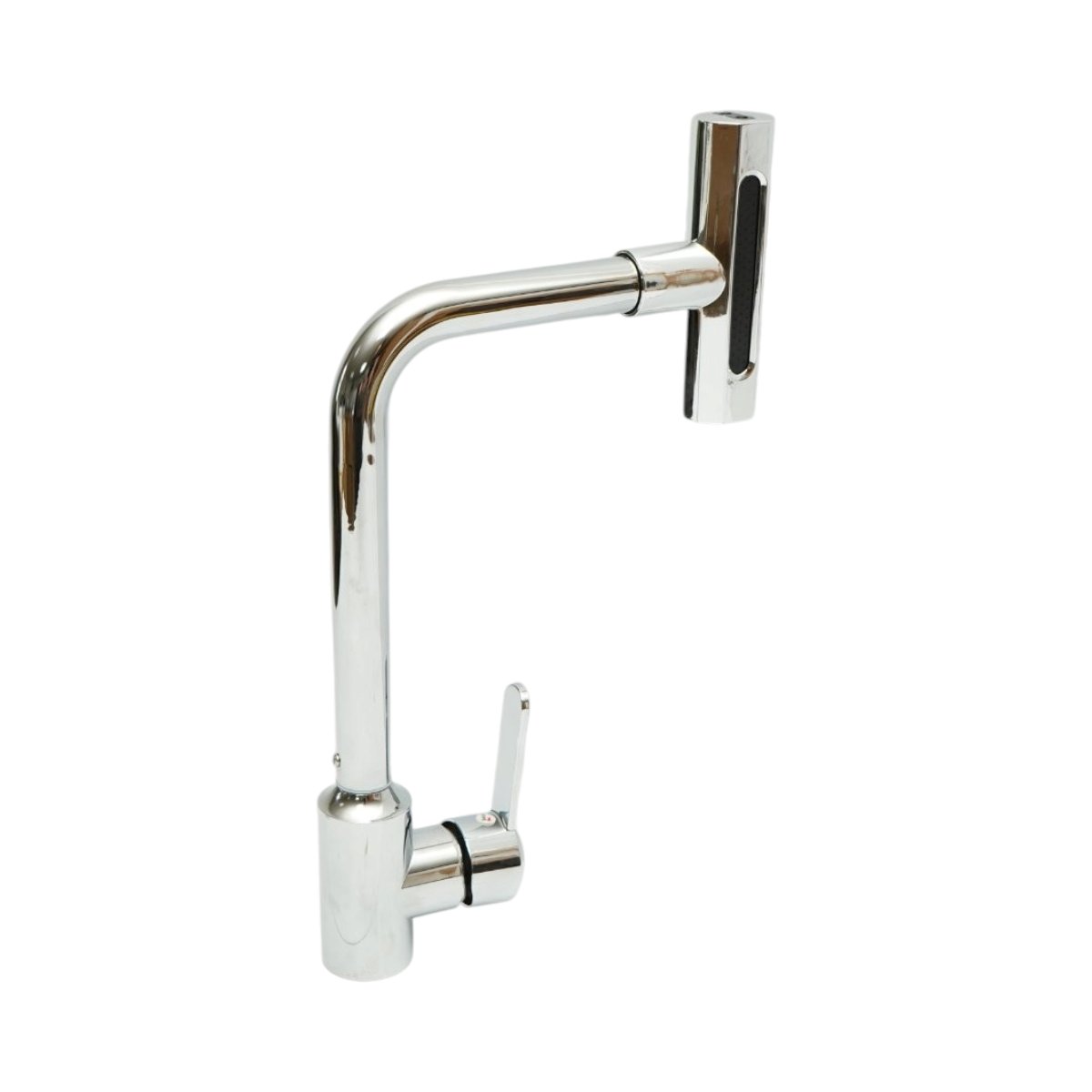 Baterie chiuveta bucatarie tip cascada, 4 functii de curgere, pipa rotativa 360 grade, monocomanda, crom lucios, aliaj zinc, furtunuri incluse - imagine 3
