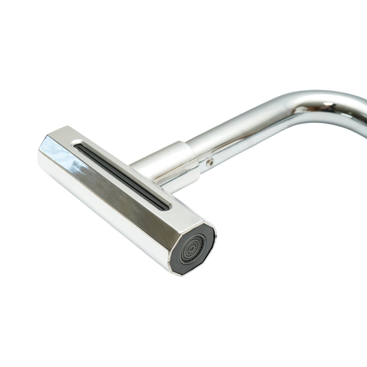 Baterie chiuveta bucatarie tip cascada, 4 functii de curgere, pipa rotativa 360 grade, monocomanda, crom lucios, aliaj zinc, furtunuri incluse - imagine 8