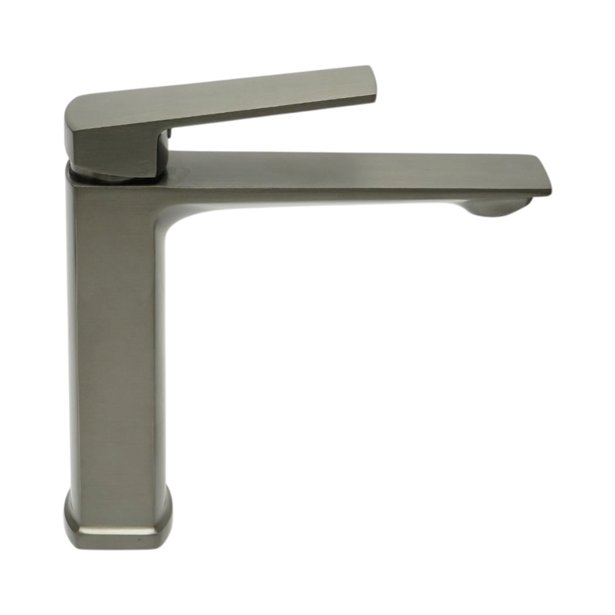 Baterie lavoar baie inalta patrata, monocomanda, grafit mat, otel inoxidabil, furtunuri incluse - imagine 6