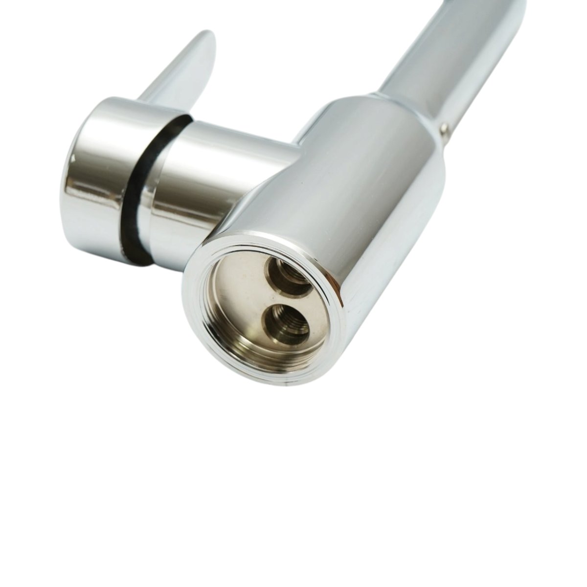 Baterie chiuveta bucatarie cu pipa rotativa 360 grade tip U, monocomanda, crom lucios, otel inoxidabil, furtunuri incluse - imagine 9