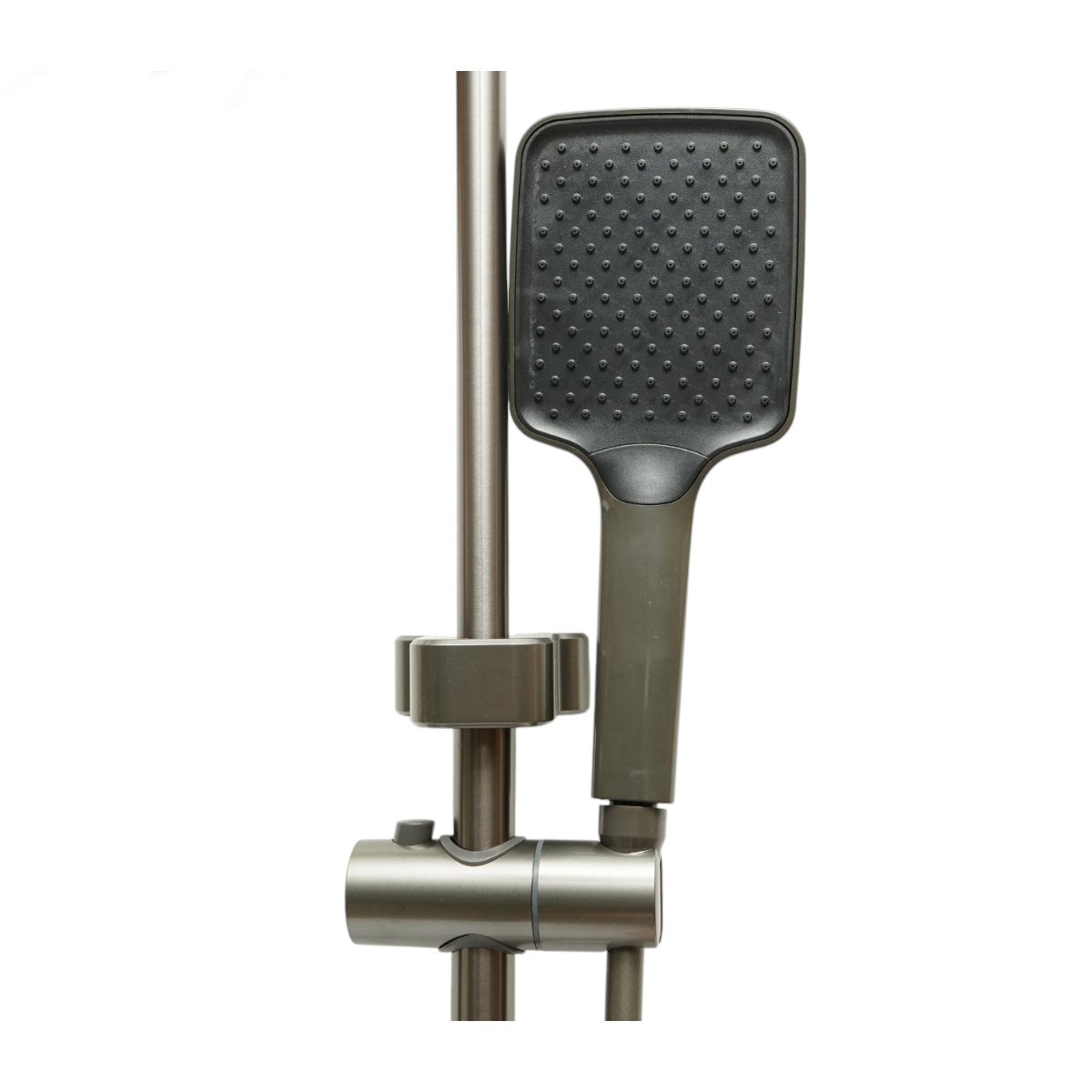 Set dus multifunctional cu termostat, 4 functii de curgere a apei, pipa cada, dus dreptunghiular tip ploaie, para de dus, dus bideu, grafit mat, aluminiu - imagine 7