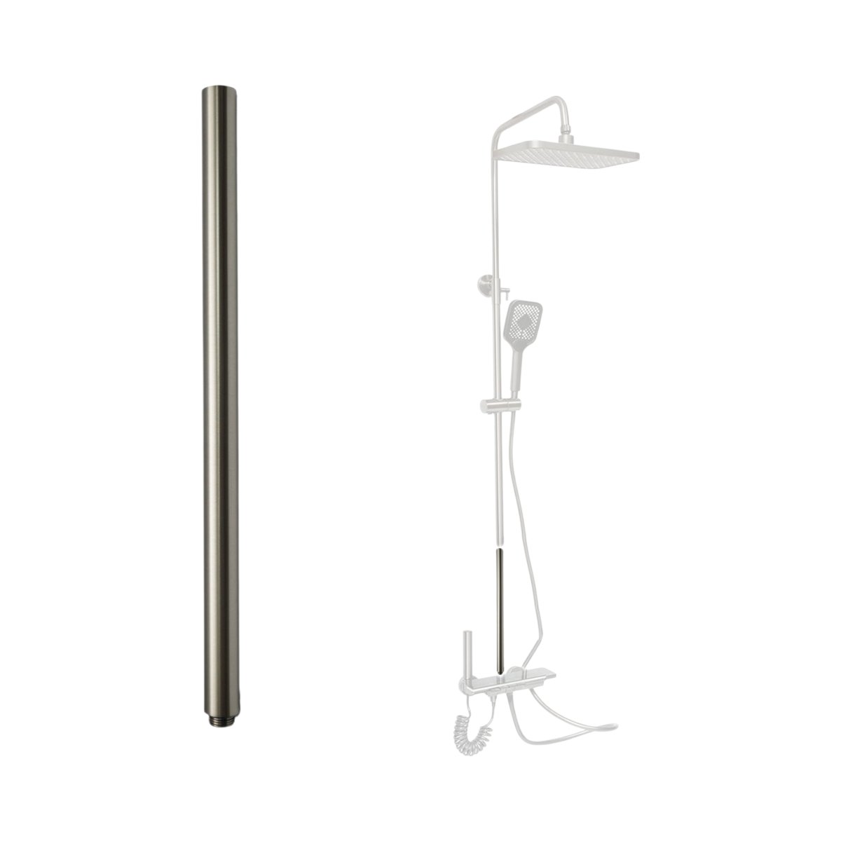 Teava prelungire 30cm pentru coloana de dus, grafit mat, aluminiu