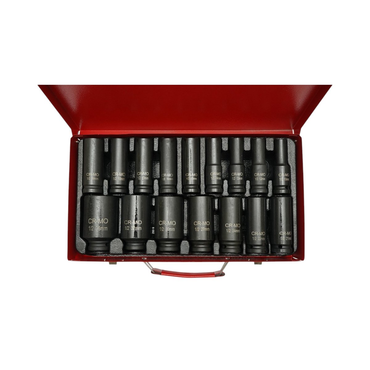 Trusa chei tubulare de impact lungi 10-36mm, patrat 1/2 inch Cr-Mo 16 piese Breckner Germany - imagine 2