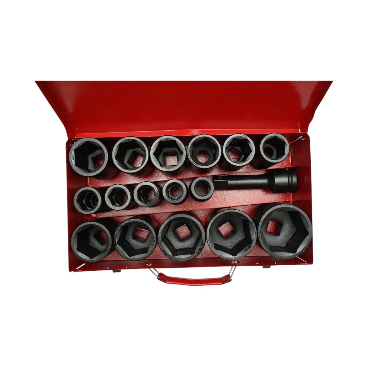 Trusa chei tubulare de impact lungi 17-55mm, prelungitor 125mm, patrat 3/4 inch Cr-Mo 17 piese Breckner Germany - imagine 3