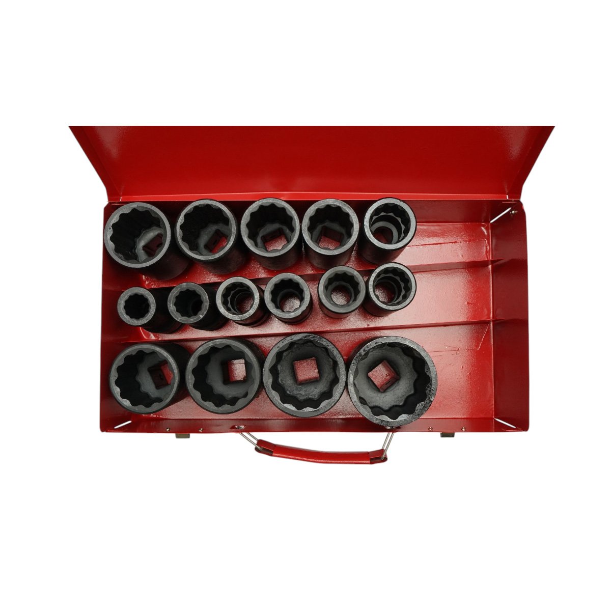 Trusa chei tubulare de impact lungi bihexagonale 17-50mm, patrat 3/4 inch Cr-Mo 15 piese Breckner Germany - imagine 3