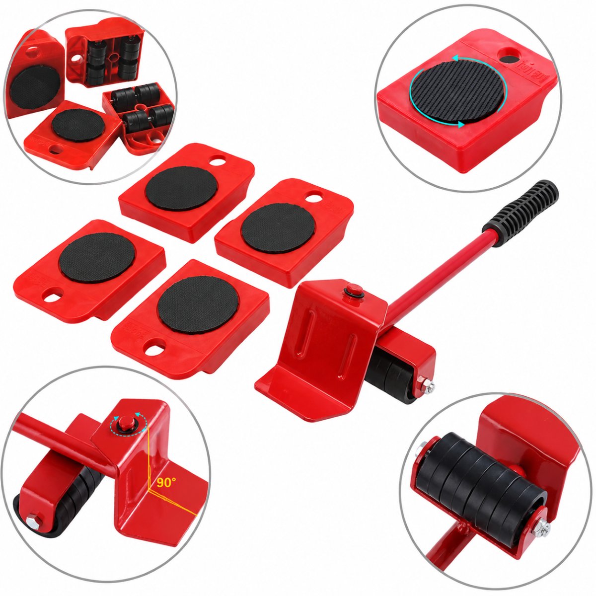 Set ridicare si transport mobila 150kg 5 piese Breckner Germany - imagine 3