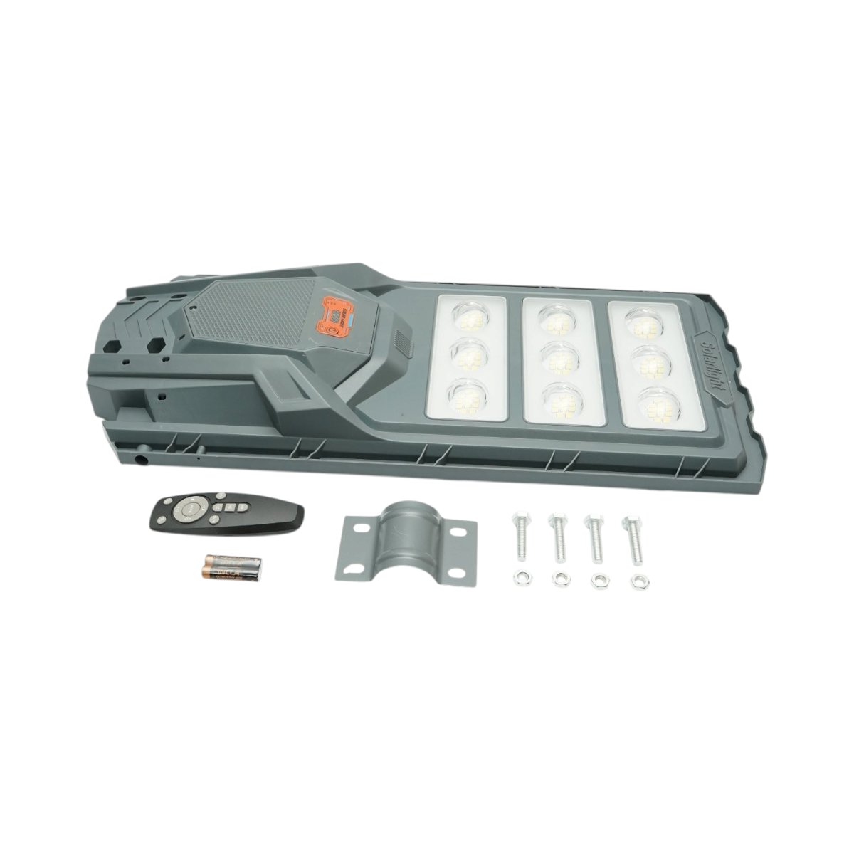 Lampa solara LED iluminat stradal 300W cu panou solar 20W, baterie LiFePO4 15000mAh, senzor miscare, telecomanda, prindere stalp IP65 Breckner Germany - imagine 5