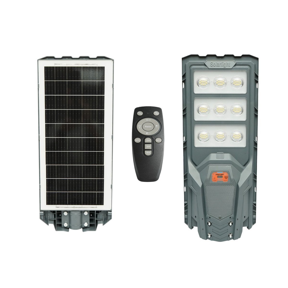 Lampa solara LED iluminat stradal 300W cu panou solar 20W, baterie LiFePO4 15000mAh, senzor miscare, telecomanda, prindere stalp IP65 Breckner Germany