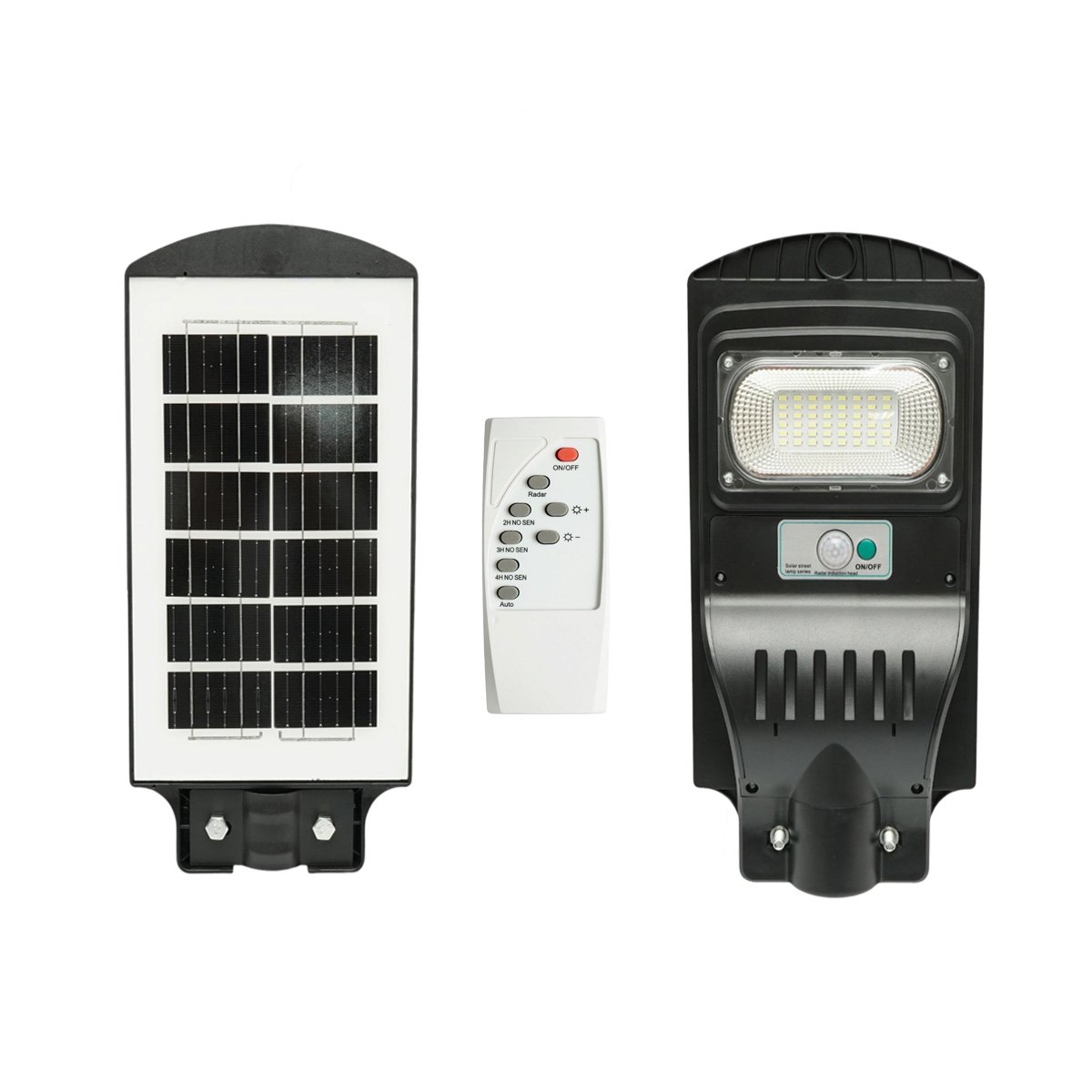 Lampa solara LED iluminat stradal 50W cu panou solar 8W, baterie LiFePO4 4000mAh, senzor miscare, telecomanda, prindere stalp IP65 Breckner Germany