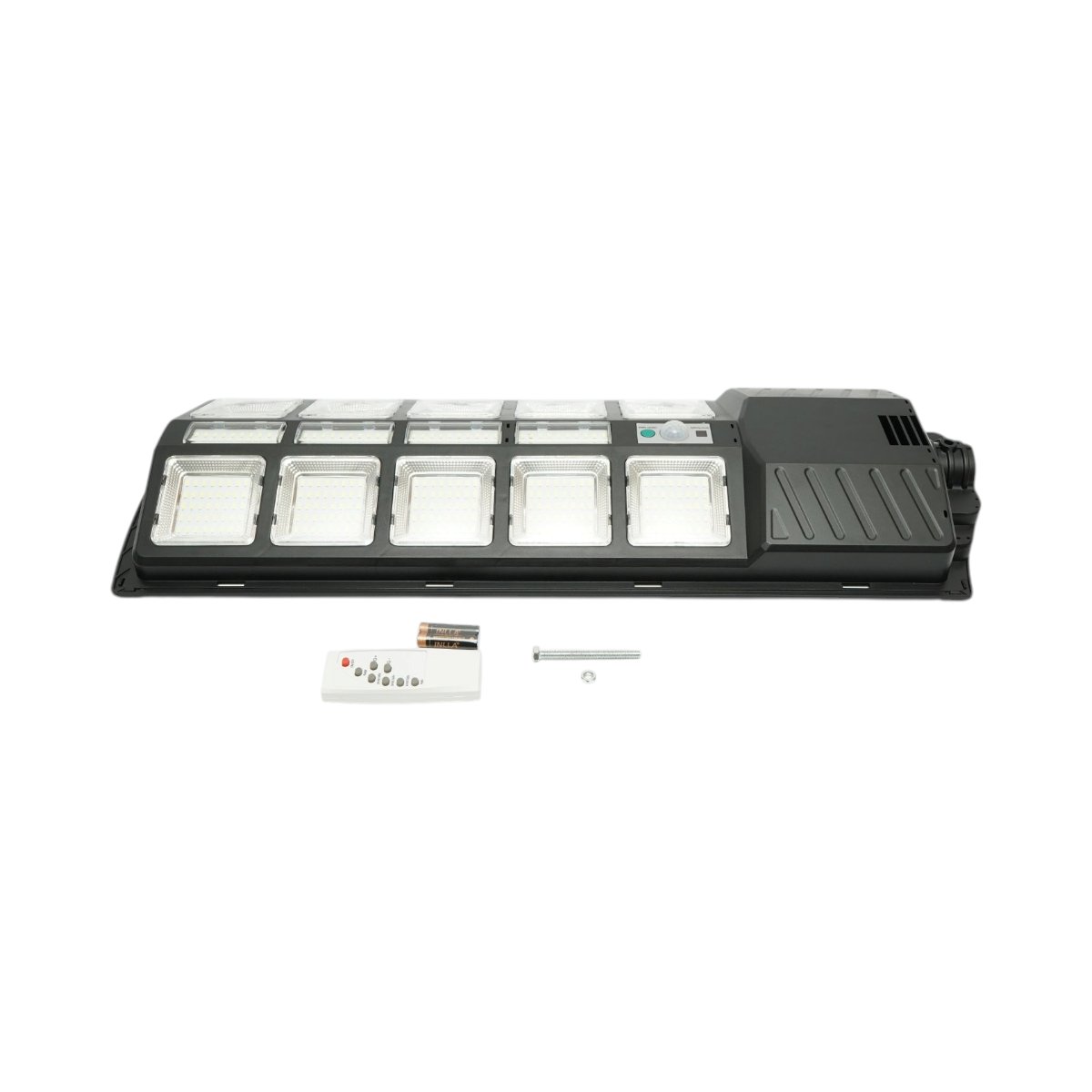 Lampa solara LED iluminat stradal 300W cu panou solar 15W, baterie LiFePO4 12000mAh, senzor miscare, telecomanda, prindere stalp IP67 Breckner Germany - imagine 5