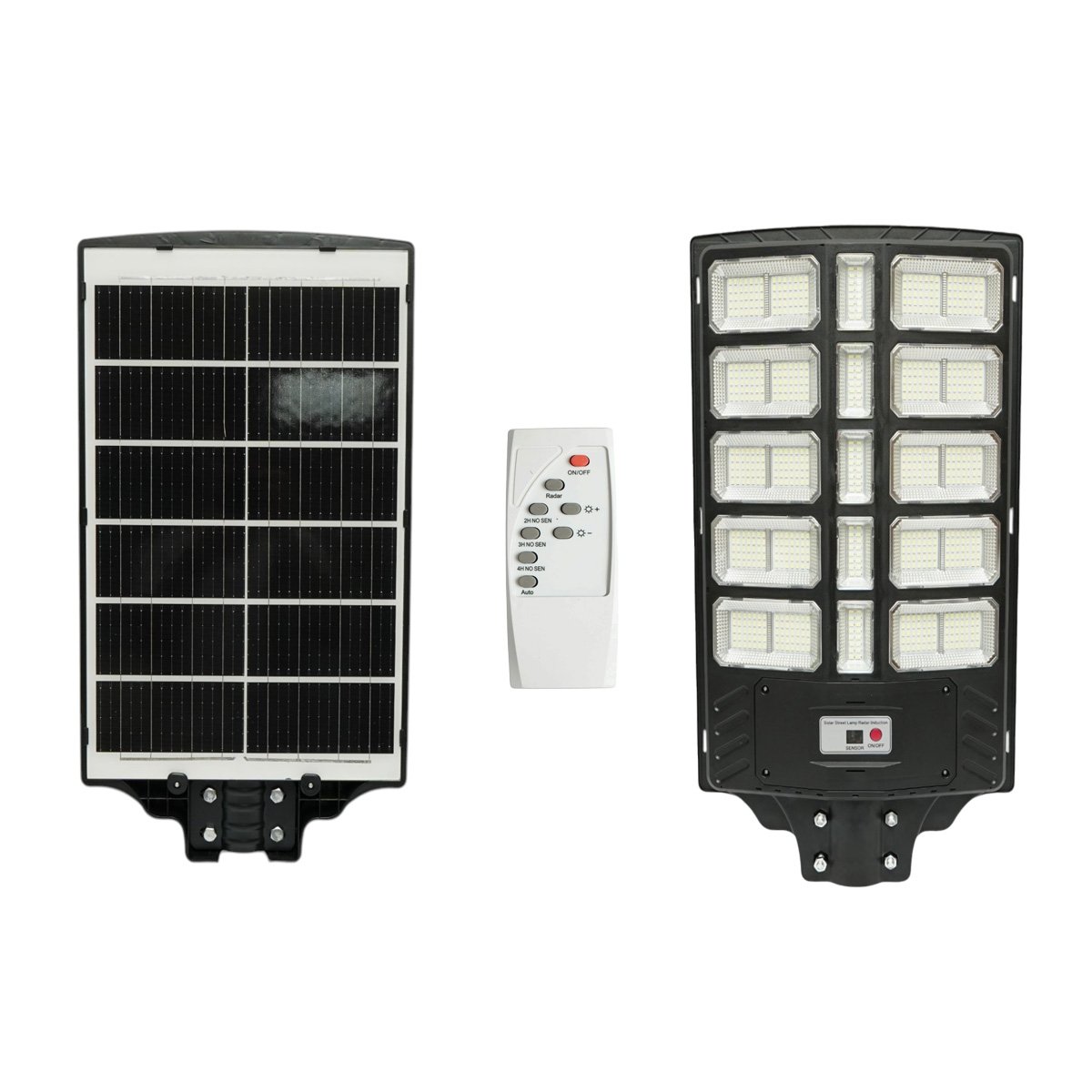 Lampa solara LED iluminat stradal 800W cu panou solar 25W, baterie LiFePO4 20000mAh, senzor miscare, telecomanda, prindere stalp IP66 Breckner Germany