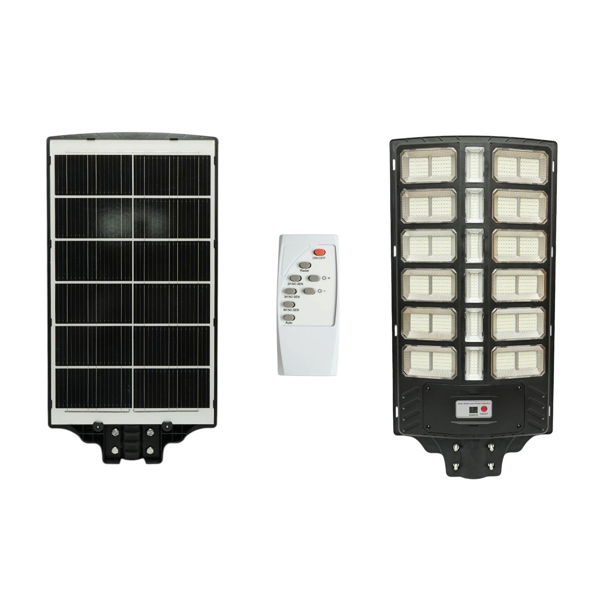 Lampa solara LED iluminat stradal 1000W cu panou solar 30W, baterie LiFePO4 25000mAh, senzor miscare, telecomanda, prindere stalp IP66 Breckner Germany